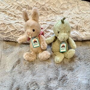 Jellycat Backpack Dino & Backpack Bunny super rare retired hard to find BNWT
